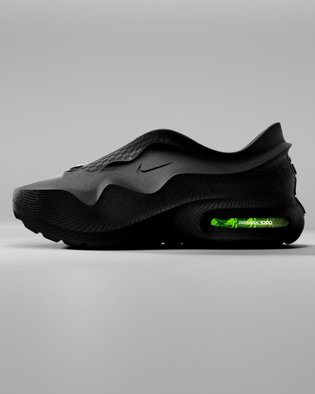 Air Max 1000 — Triple Black/Volt