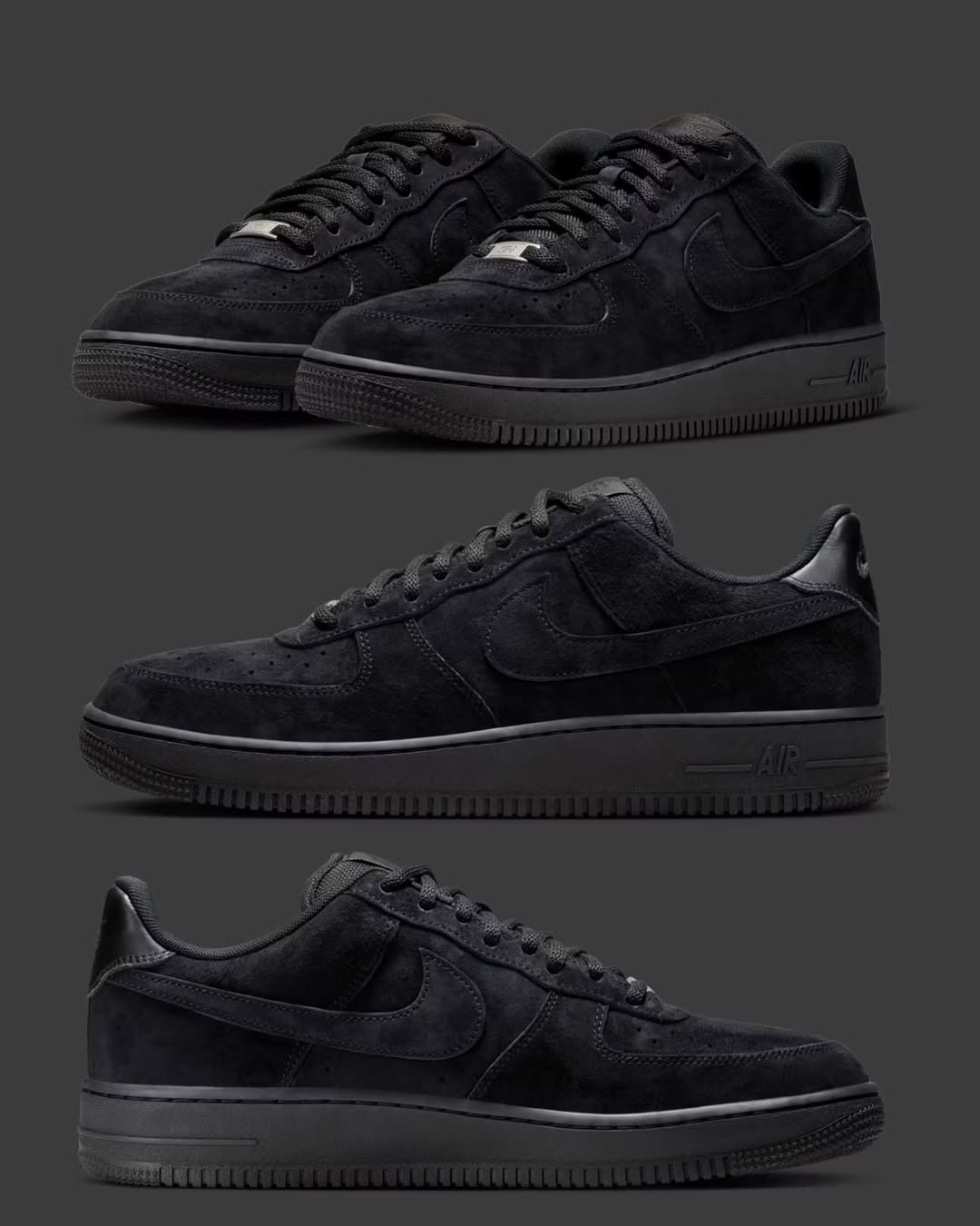 Air Force 1 Low — Triple Black Suede