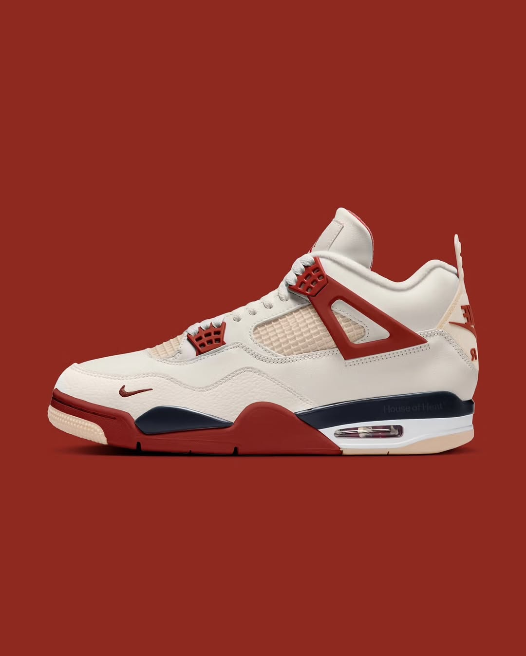 Air Jordan 4 Retro — Sail/Fire Red/Navy
