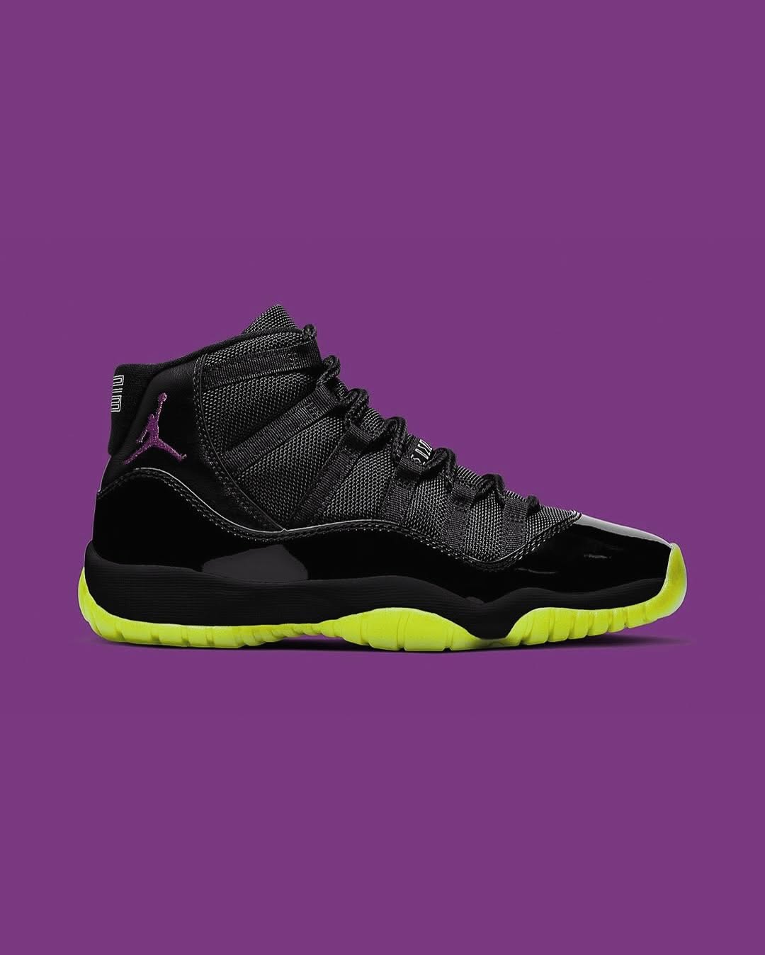 Air Jordan 11 Retro — Black/Purple/Volt
